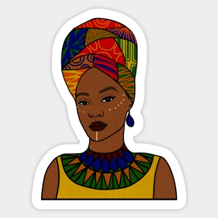 Beautiful Afro African Woman, Black Pride Sticker